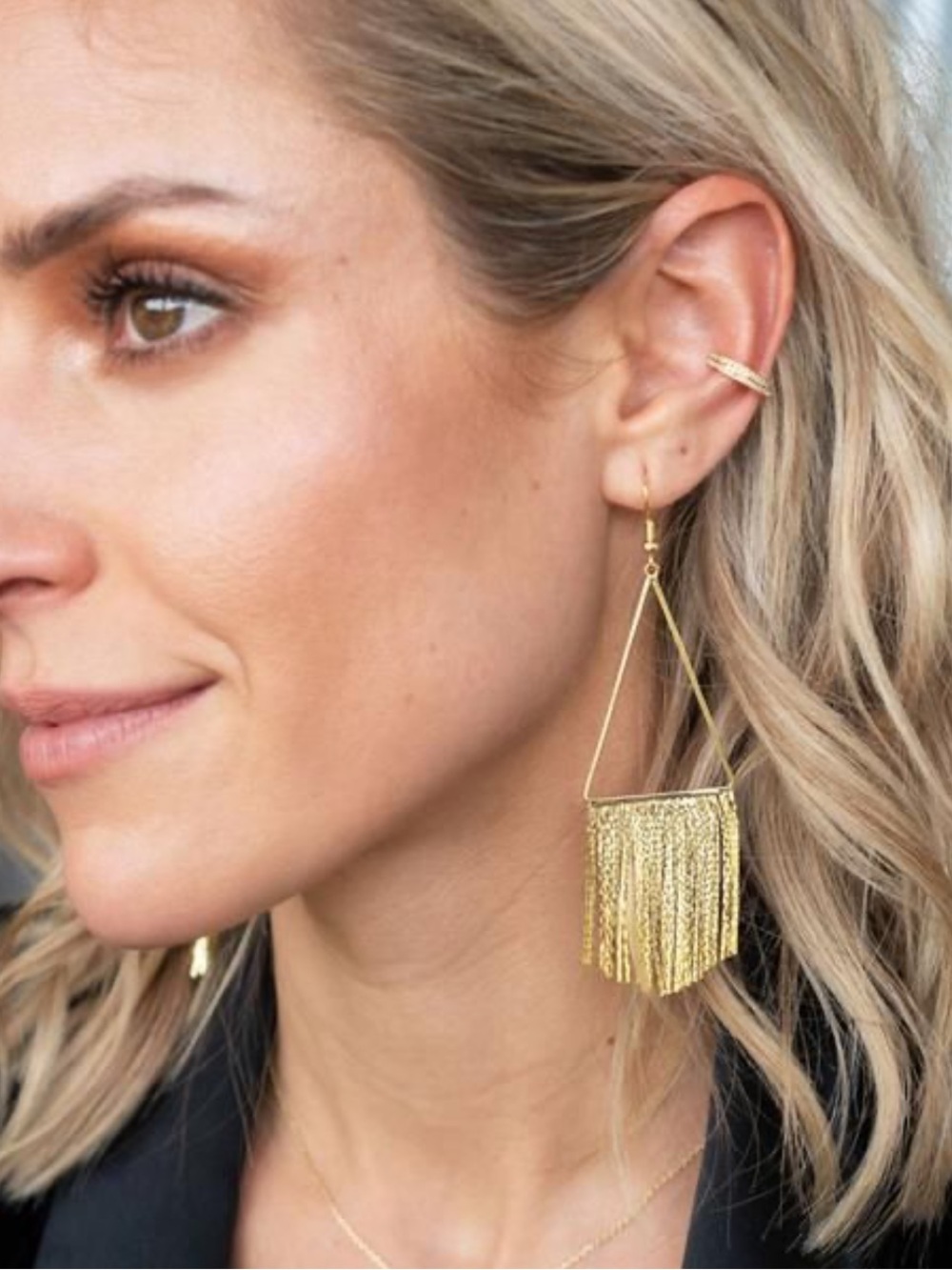 UNCOMMON JAMES Union Square Earrings Gold Fringe